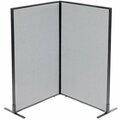 Interion By Global Industrial Interion Freestanding 2-Panel Corner Room Divider, 36-1/4inW x 60inH Panels, Gray 695028GY